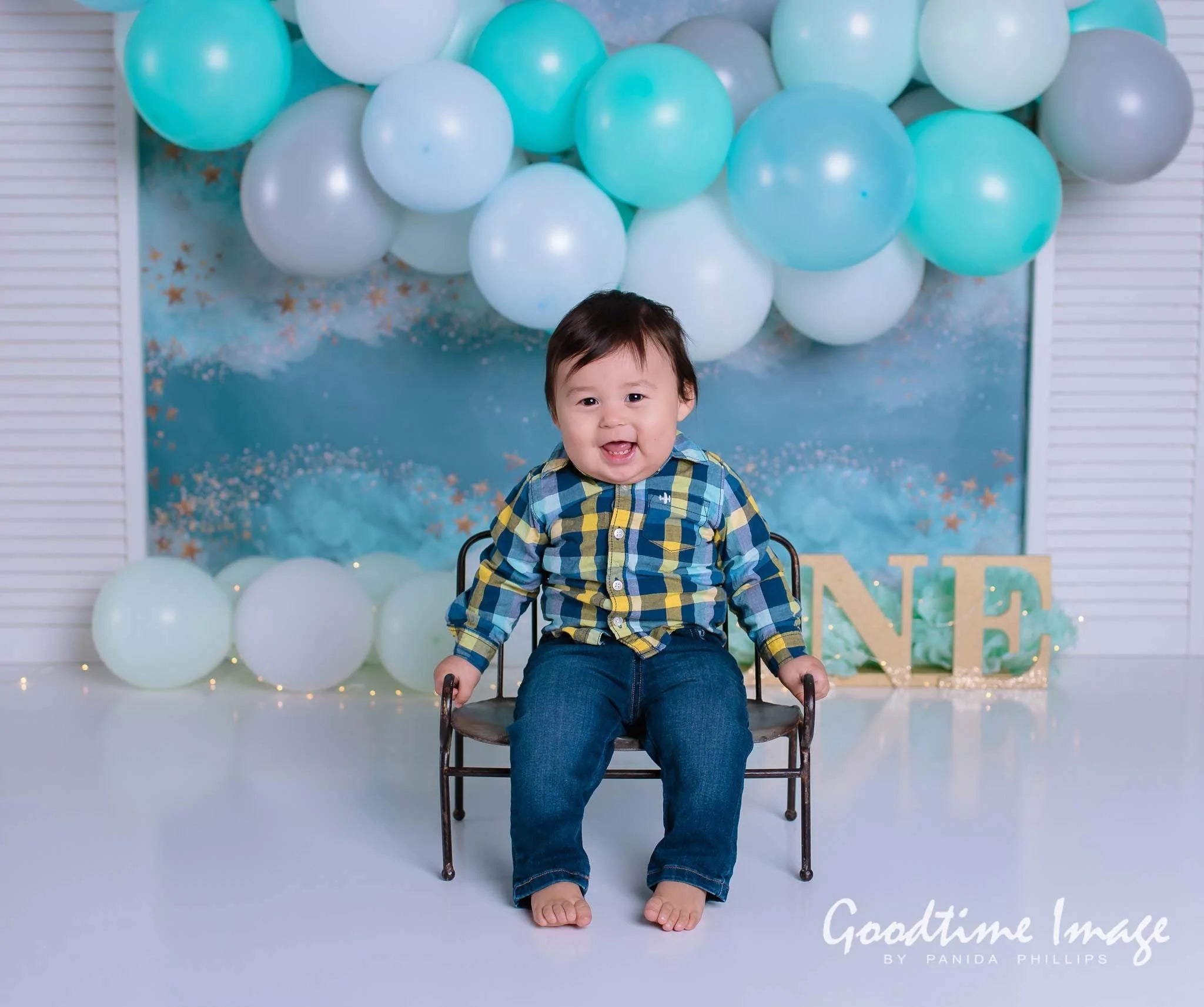 Allenjoy Little Star and Balloon Backdrop for Newborn Designed by Panida Phillips - Allenjoystudio