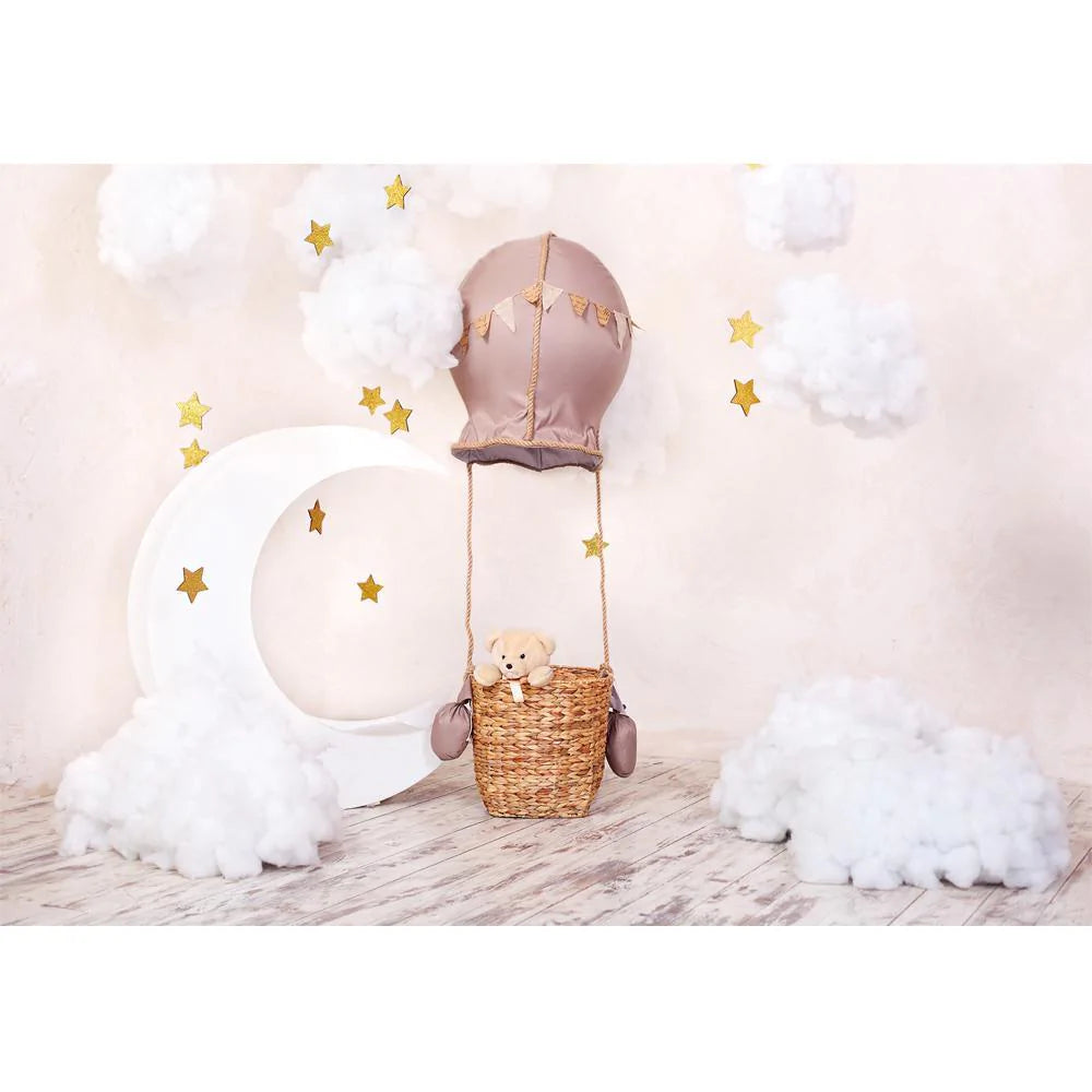 Allenjoy Little Star Moon Airballon Light Pink Backdrop - Allenjoystudio