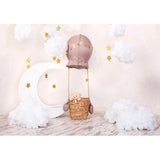 Allenjoy Little Star Moon Airballon Light Pink Backdrop