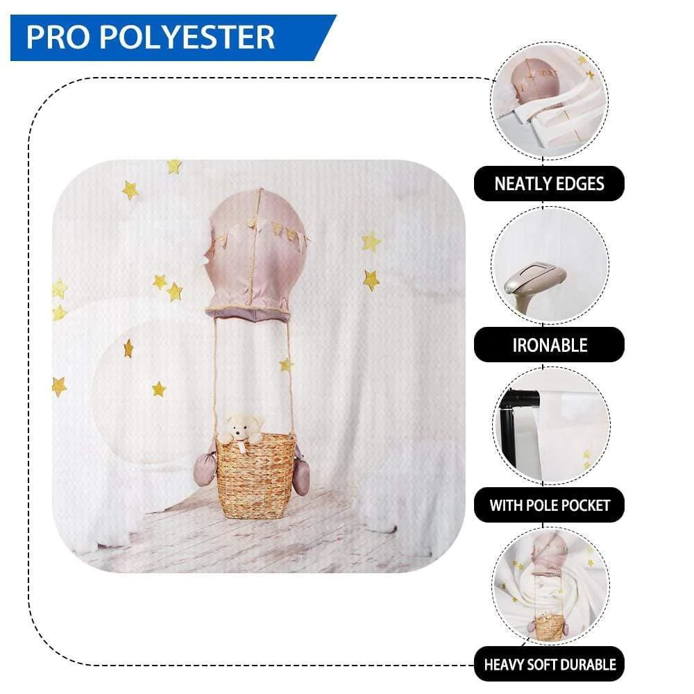 Allenjoy Little Star Moon Airballon Light Pink Backdrop - Allenjoystudio