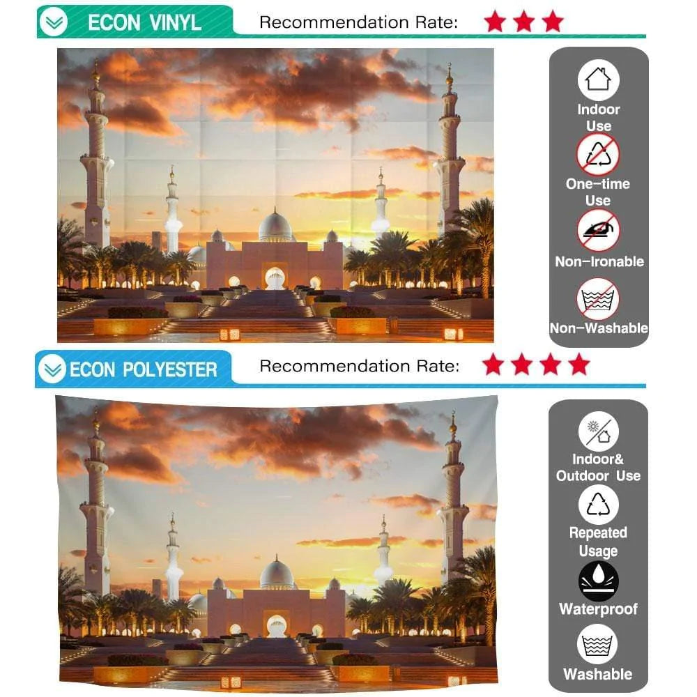 Allenjoy Locations Backdrop Arabia Mosque Sunset Photographic Background - Allenjoystudio