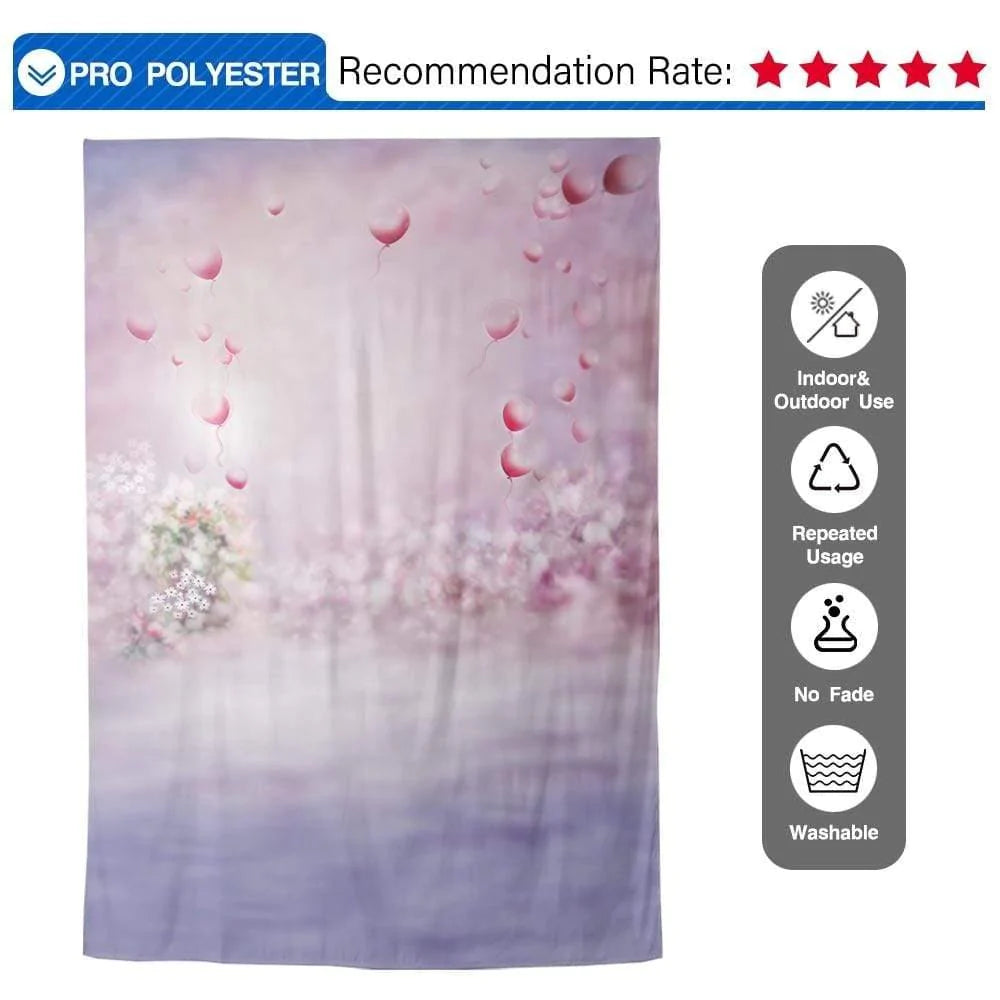 Allenjoy Valentine Love Balloon Pink and Purple Texture Backdrop - Allenjoystudio