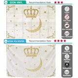 Allenjoy Marble Backdrop Golden Crown and Moon Twinkle Little Stars Old Cream Texture - Allenjoystudio