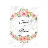 Allenjoy Marble Background Personalized Floral Frame Backdrop for Wedding Bridal Shower Anniversary - Allenjoystudio