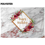 Allenjoy Marble Photography Backdrop Flower Birthday Wedding Party Background Photobooth - Allenjoystudio