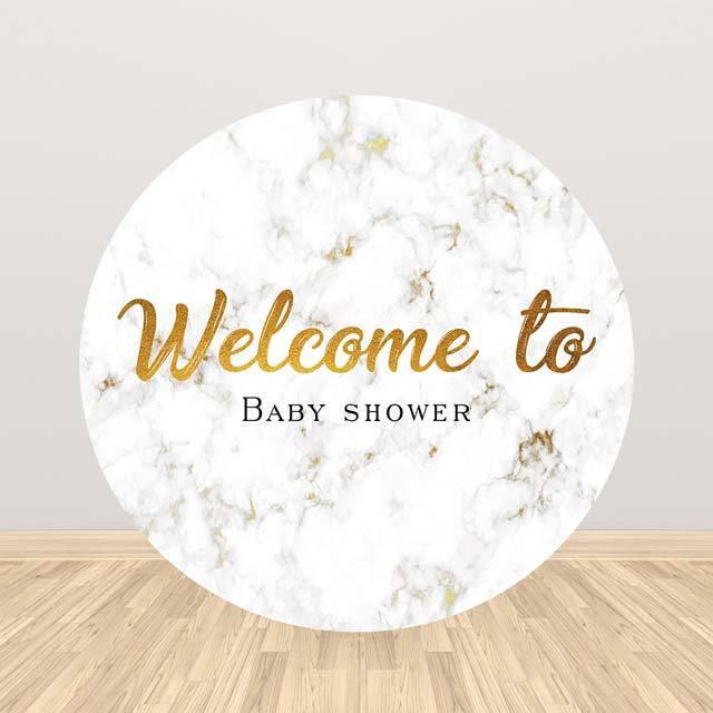 Allenjoy Marble Round Backdrop for New Born Baby Shower - Allenjoystudio