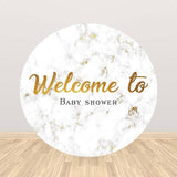 Allenjoy Marble Round Backdrop for New Born Baby Shower - Allenjoystudio
