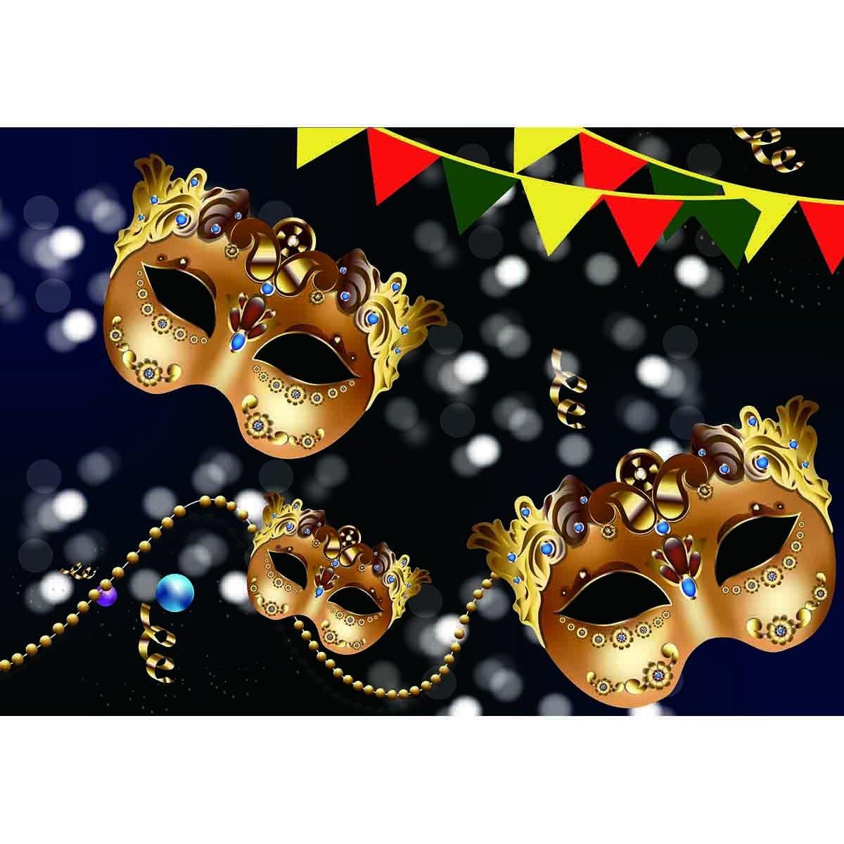 Allenjoy Masquerade Backdrop for Photo Studio Golden Bokeh Celebration Photocall - Allenjoystudio