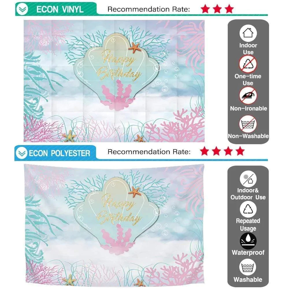 Allenjoy Mermaid Backdrop Shell Seabed Coral Fairy Tale Dreamy Photo Shoot Photocall - Allenjoystudio