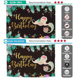 Allenjoy Mermaid Backdrop Underwater Plant Golden Dots Jellyfish Flowers Princess Birthday - Allenjoystudio