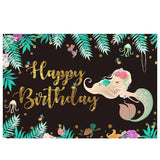 Allenjoy Mermaid Backdrop Underwater Plant Golden Dots Jellyfish Flowers Princess Birthday