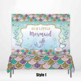 Allenjoy Mermaid Backdrop Fish Scales Tablecloth
