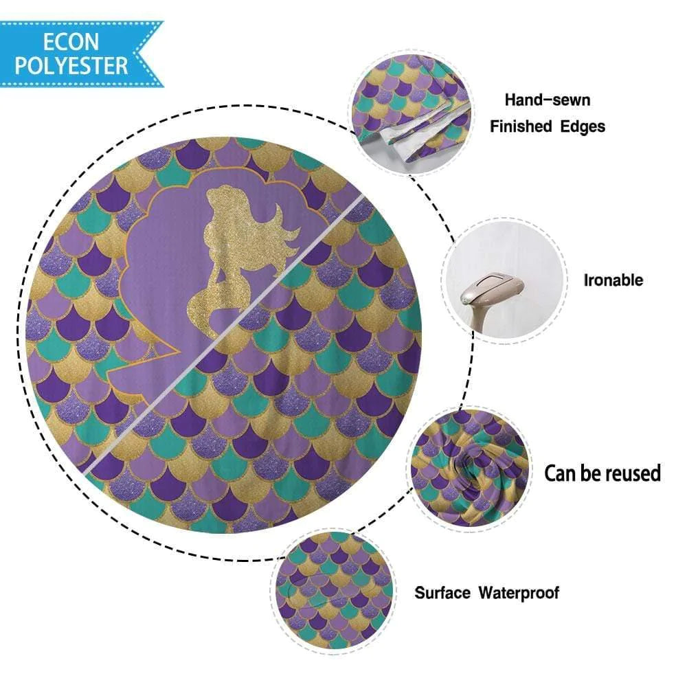 Allenjoy Mermaid Backdrop Fish Scales Tablecloth - Allenjoystudio