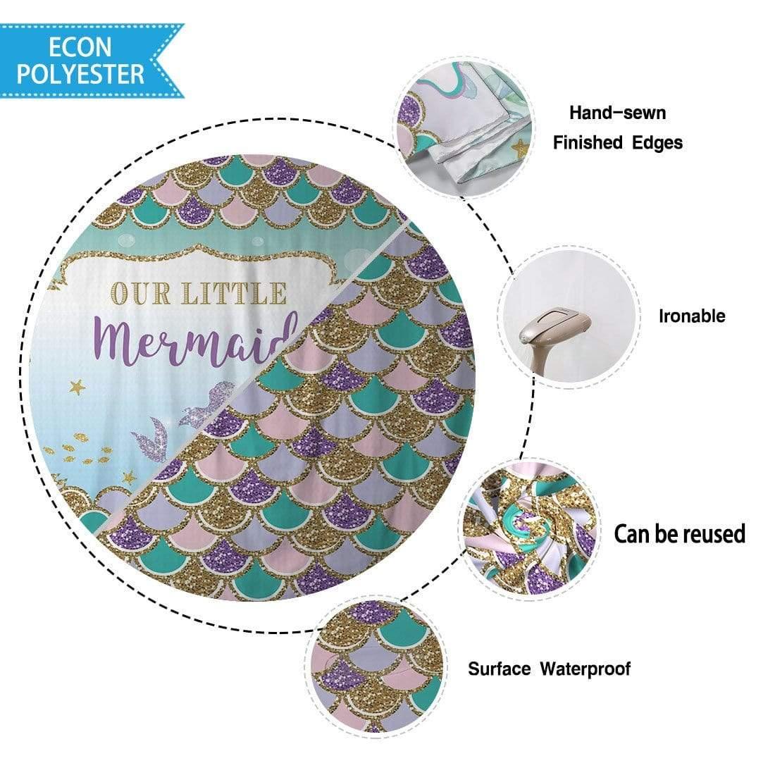 Allenjoy Mermaid Backdrop Fish Scales Tablecloth - Allenjoystudio