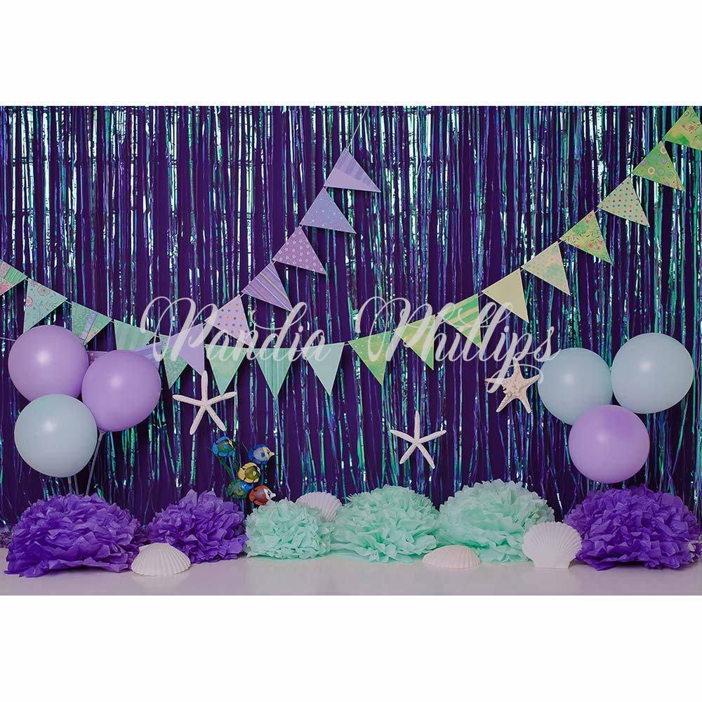 Allenjoy Mermaid Purple Shining Backdrop Designed by Panida Phillips - Allenjoystudio