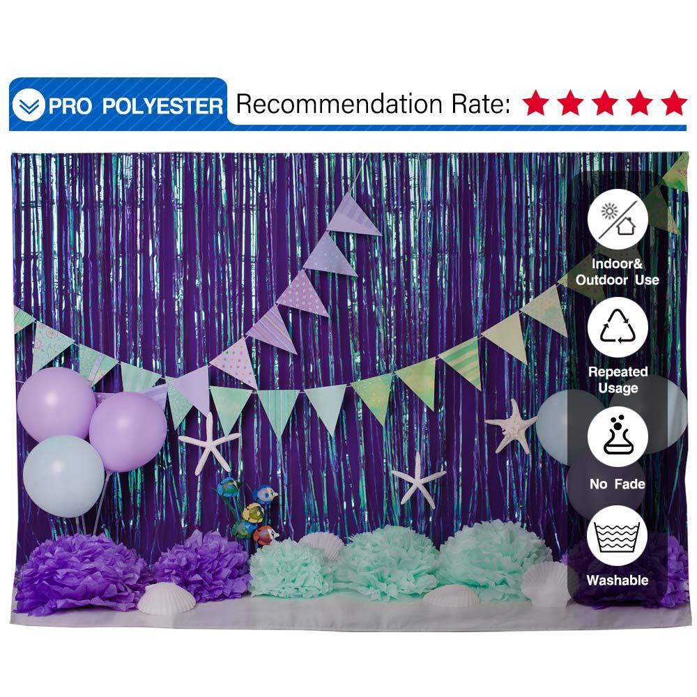 Allenjoy Mermaid Purple Shining Backdrop Designed by Panida Phillips - Allenjoystudio