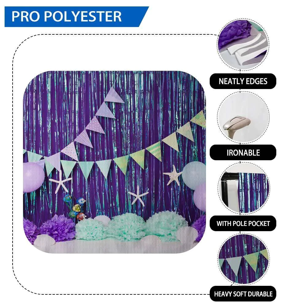 Allenjoy Mermaid Purple Shining Backdrop Designed by Panida Phillips - Allenjoystudio