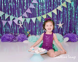 Allenjoy Mermaid Purple Shining Backdrop Designed by Panida Phillips - Allenjoystudio