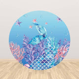 Allenjoy Mermaid Under the Sea Round Backdrop