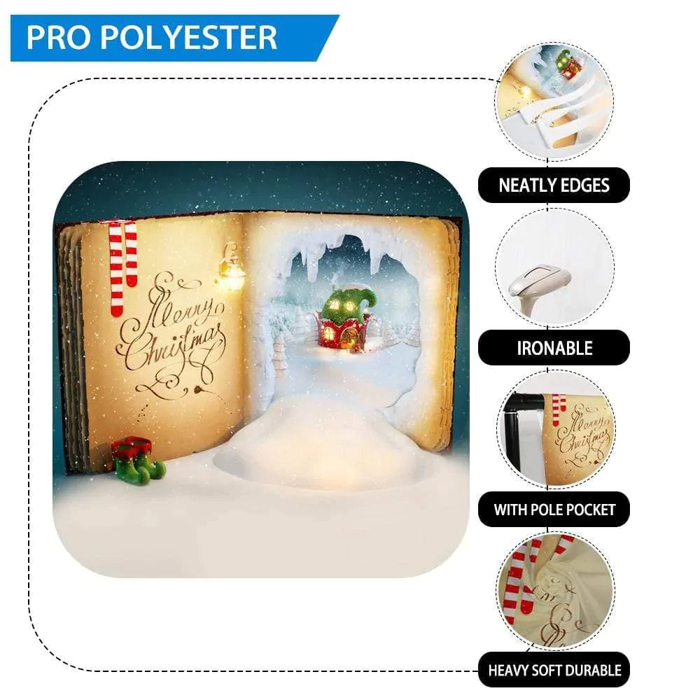 Allenjoy Merry Christmas Night Starry Sky Winterland House Socks Book Backdrop - Allenjoystudio