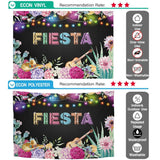 Allenjoy Mexcian Fiesta Backdrop Cinco De Mayo Carnival Colorful Flags Floral Banner - Allenjoystudio