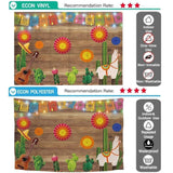 Allenjoy Mexican Fiesta Backdrop Guitar Party Background Colorful Flags Flowers Banner - Allenjoystudio