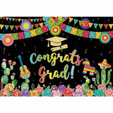 Allenjoy Mexican Floral Fiesta Graduation Backdrop