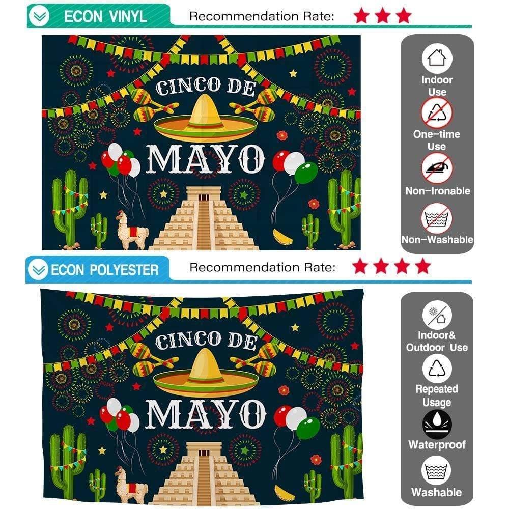 Allenjoy Mexican Theme Backdrop Cinco Cactus Fiesta Background Party Banner Photo Booth - Allenjoystudio