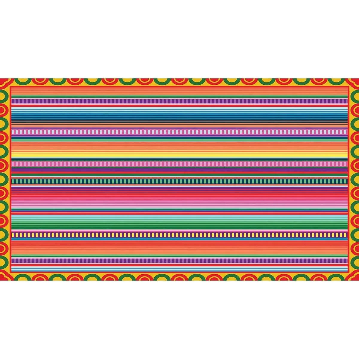 Allenjoy Mexico Flags Cactus Guitar Banner Colorful Stripes Tablecloth - Allenjoystudio