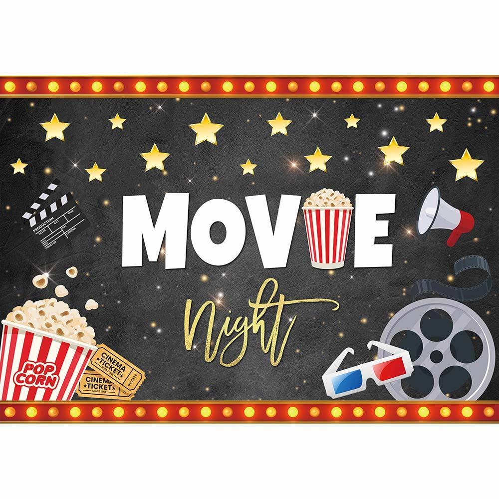Allenjoy Movie Night Popcorn Videotape for Hollywood Movie Star Birthday Party Decors YM3L-A0423 - Allenjoystudio