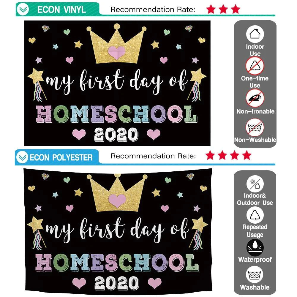 Allenjoy My First Day of Home School Little Star Black Background - Allenjoystudio