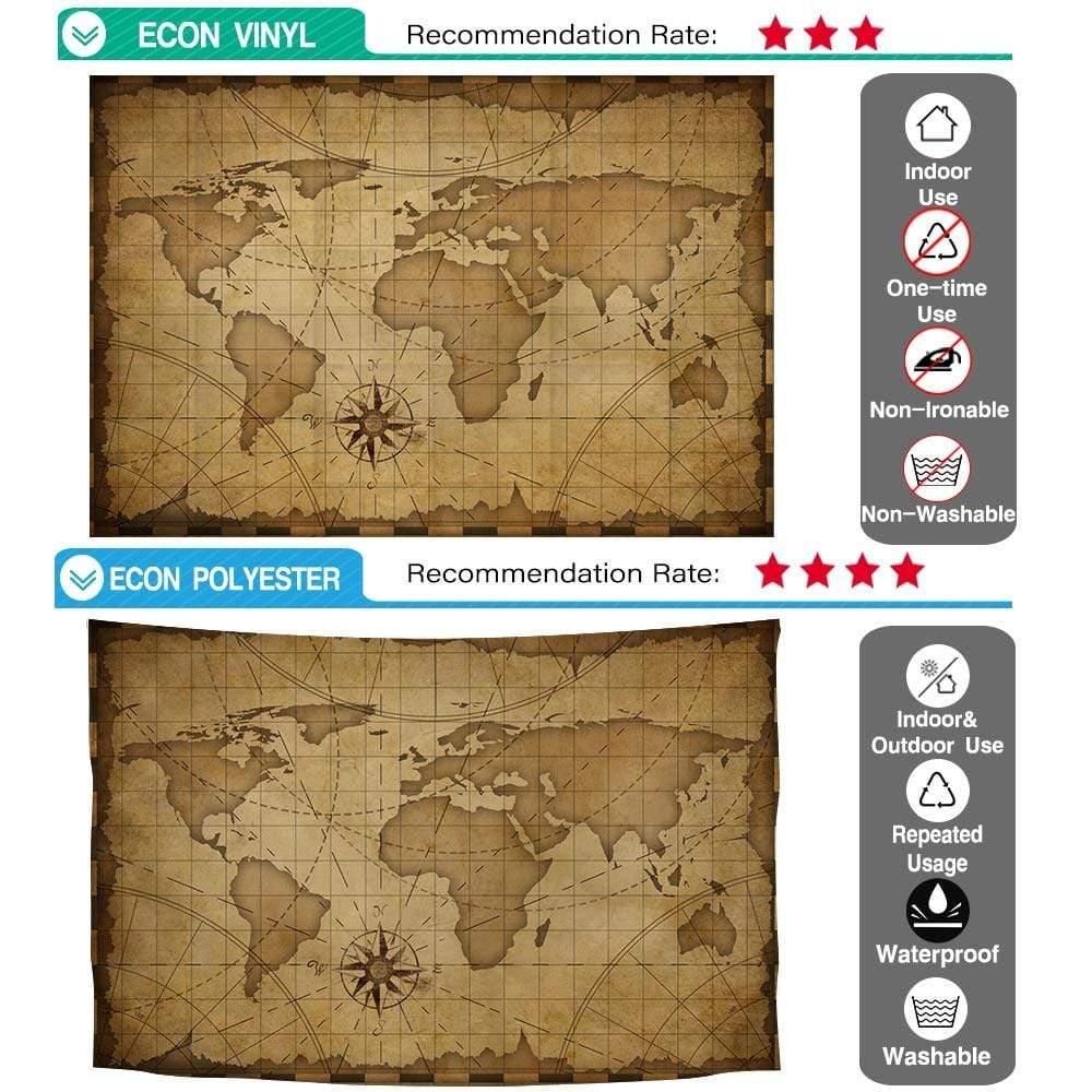Allenjoy National Geographic Photo Backdrop World Map Compass Travel Background - Allenjoystudio