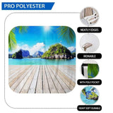 Allenjoy Natural Scenery Beach Sea Summer Backdrop with Wood Floor - Allenjoystudio