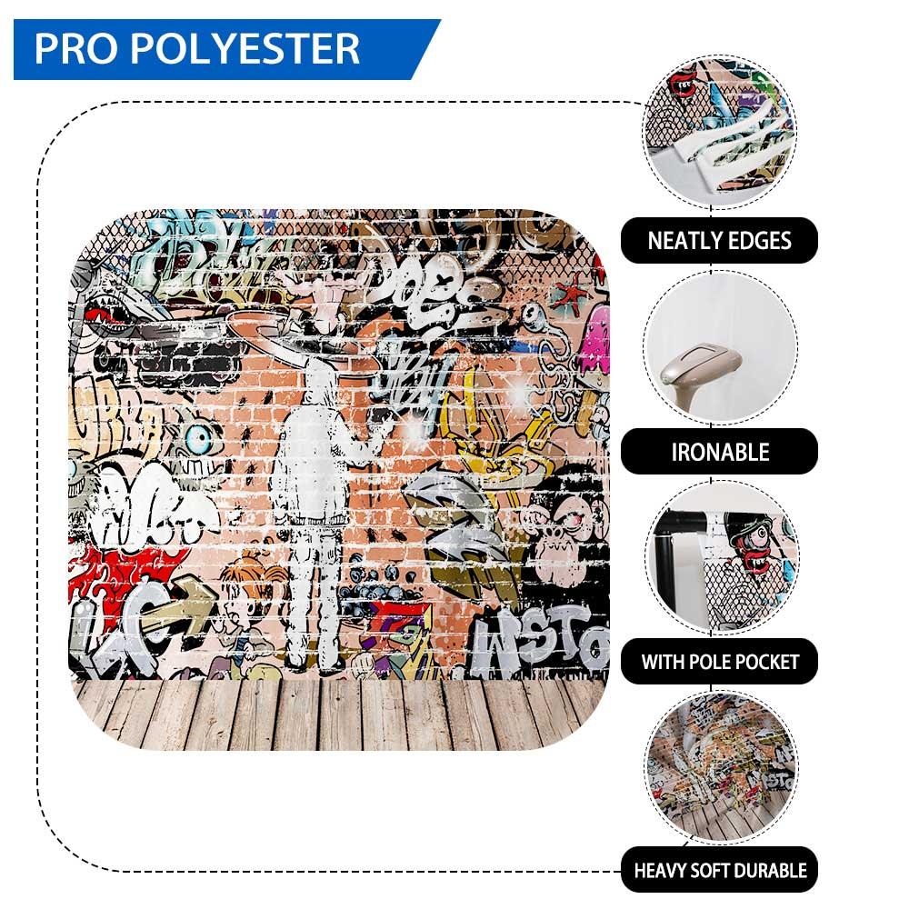 Allenjoy New Backdrop Cartoon Graffi Brick Wall Floor Cool for Children for Photostudio - Allenjoystudio