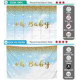 Allenjoy Oh Baby Pastel Blue with Glitter Golden Dot Backdrop - Allenjoystudio