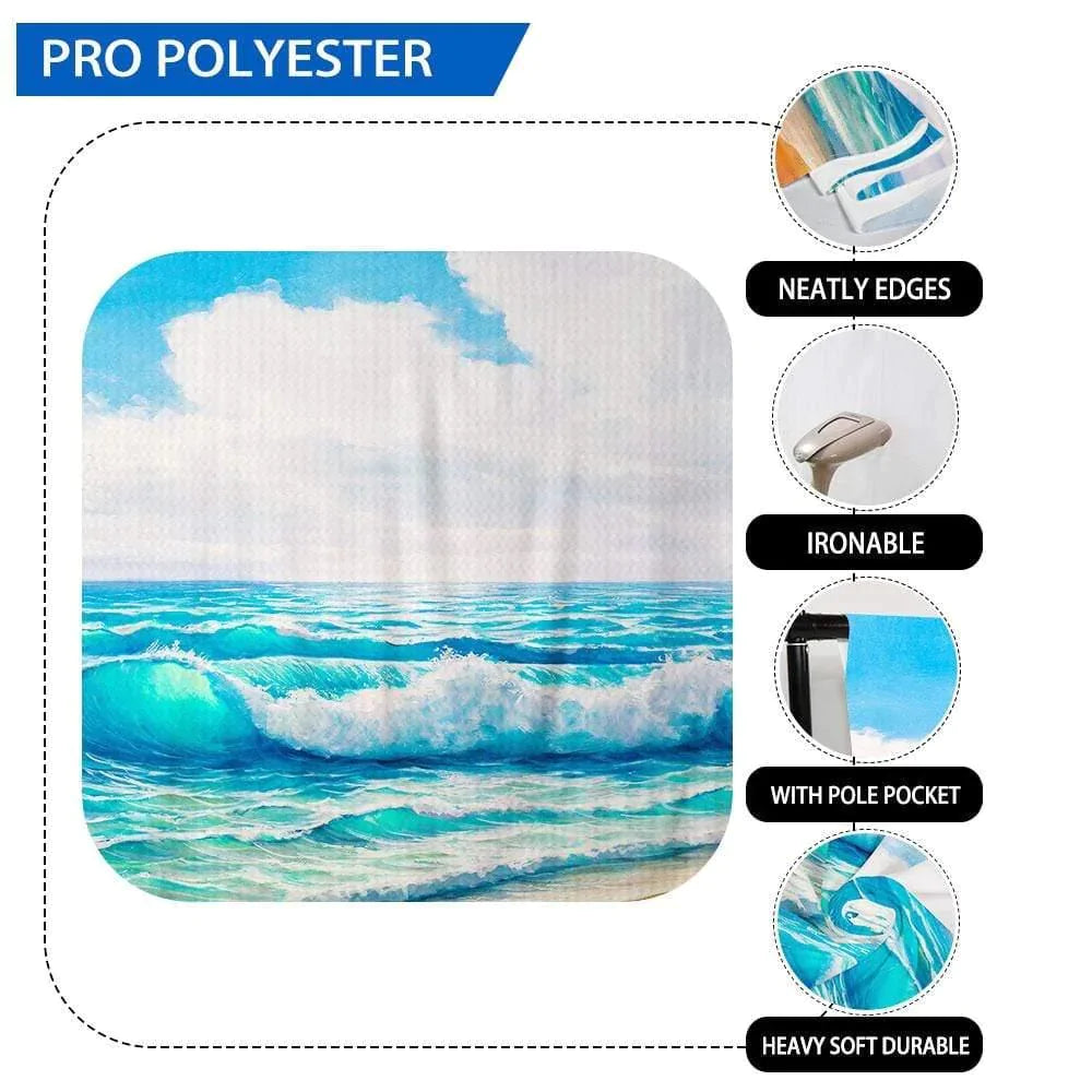 Allenjoy Oil Painting Sea Wave Blue Sky Backdrop - Allenjoystudio