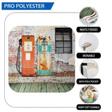 Allenjoy Fuel Tank Brick Wall Green Wood Floor Backdrop - Allenjoystudio