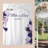 Allenjoy Personalized Floral Frame Backdrop for Wedding Bridal Shower Anniversary - Allenjoystudio