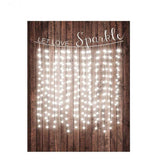 Allenjoy String Bright Lights Brown Wood Wedding Backdrop