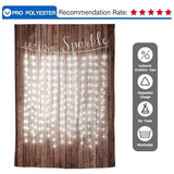 Allenjoy String Bright Lights Brown Wood Wedding Backdrop - Allenjoystudio