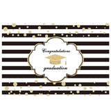 Allenjoy Graduation Black and White Stripes Shiny Dots Backdrop - Allenjoystudio