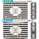 Allenjoy Graduation Black and White Stripes Shiny Dots Backdrop - Allenjoystudio