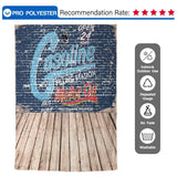 Allenjoy Photo Background Graffiti Brick Wall Blue Cool Wooden Floor Background for Photo - Allenjoystudio