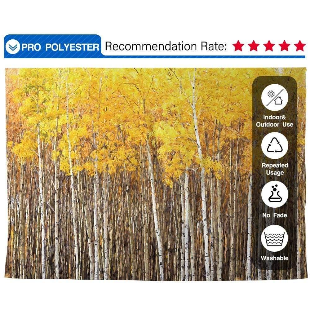 Allenjoy Fall Yellow Leaves Tree Painting Forest Backdrop - Allenjoystudio