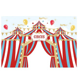Allenjoy Circus Balloon Golden Flags Backdrop for Birthday