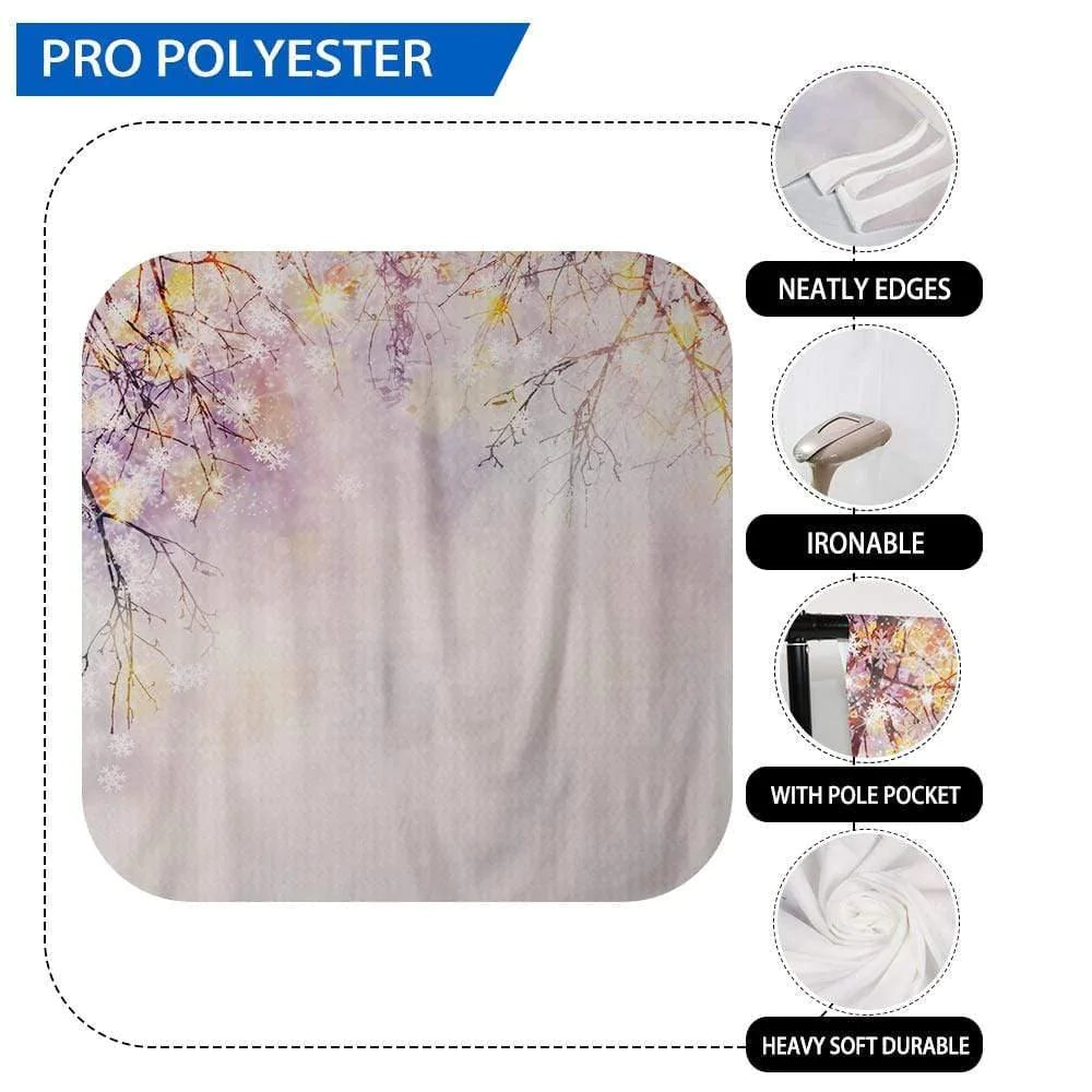 Allenjoy Bokeh Colorful Spot Snowflake Branches Romantic Backdrop - Allenjoystudio