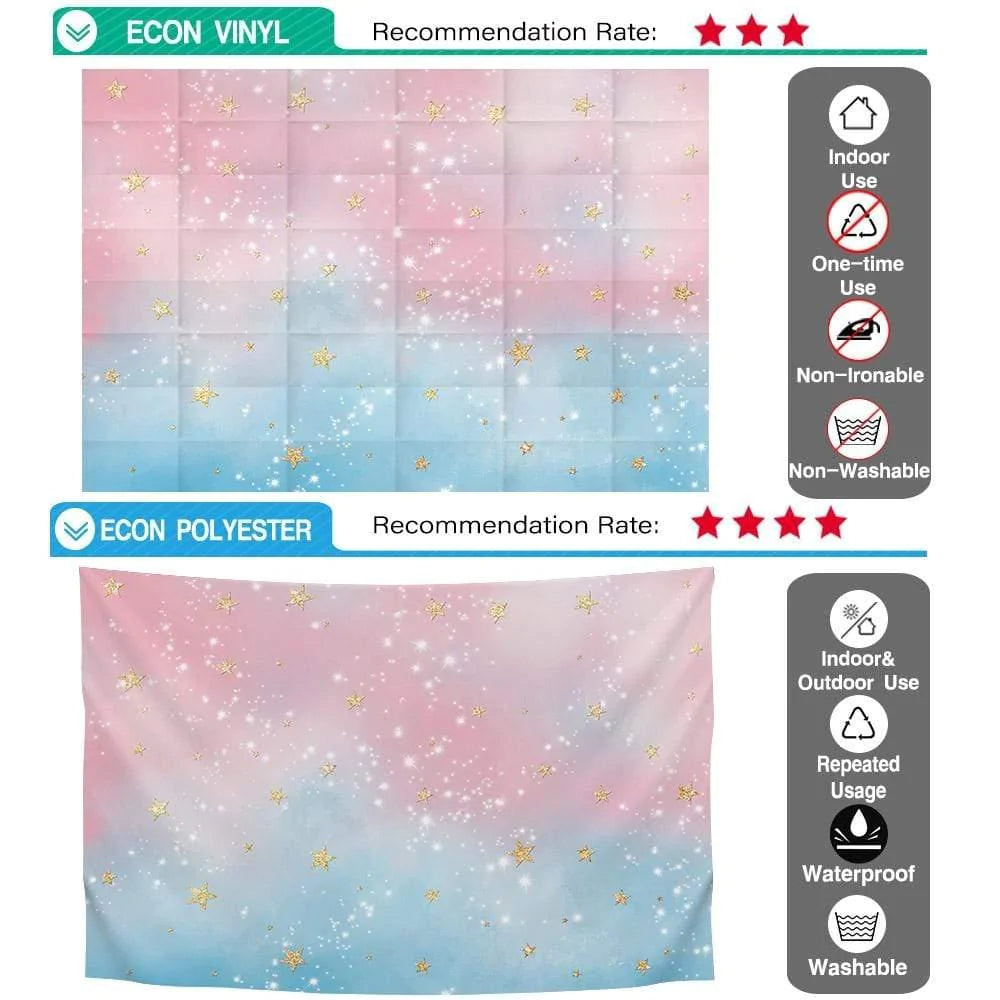 Allenjoy Gender Reveal Pink or Blue Twinkle Little Star Backdrop - Allenjoystudio
