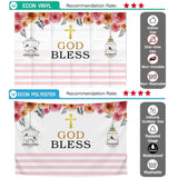 Allenjoy God Bless Rose Birdcage Pink Strips Communion Backdrop - Allenjoystudio