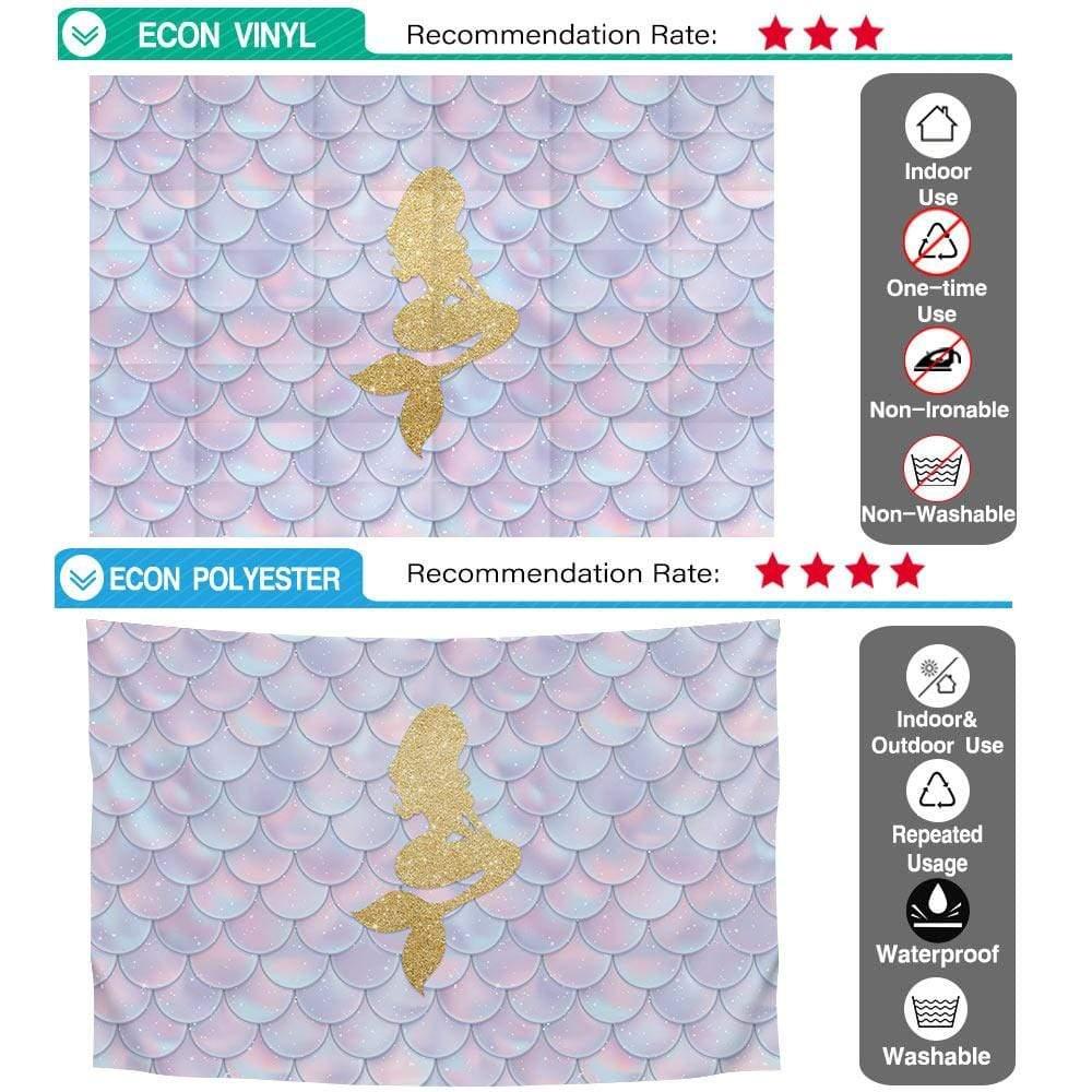 Allenjoy Golden Little Mermaid Crystal Flake Backdrop - Allenjoystudio