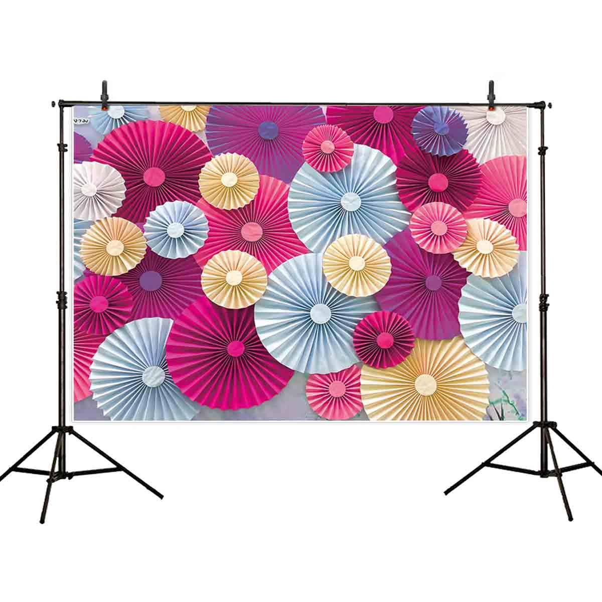 Allenjoy Photocall for Pinwheel Backdrop Rose Red Light Blue Yellow for Wedding Party - Allenjoystudio